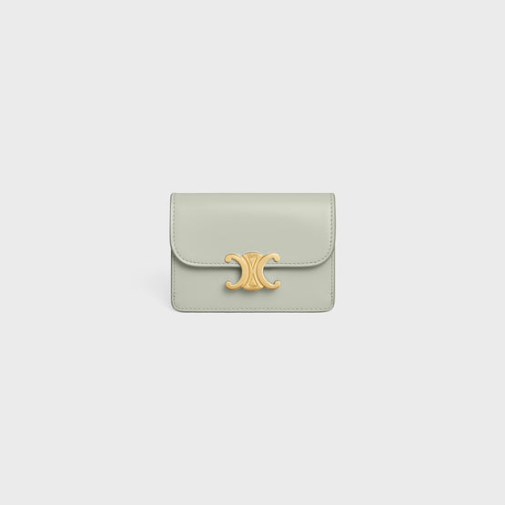 CARD HOLDER WITH FLAP IN SHINY CALFSKIN