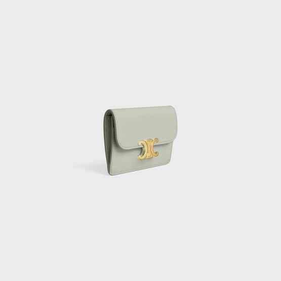 CARD HOLDER WITH FLAP IN SHINY CALFSKIN