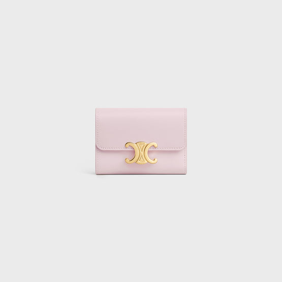 COMPACT WALLET WITH COIN IN SHINY CALFSKIN