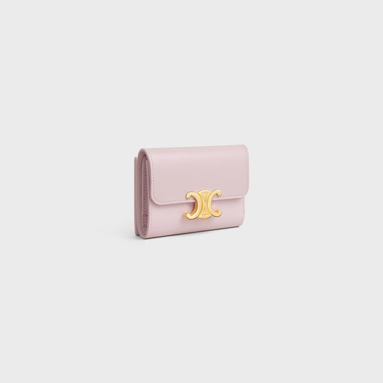 COMPACT WALLET WITH COIN IN SHINY CALFSKIN