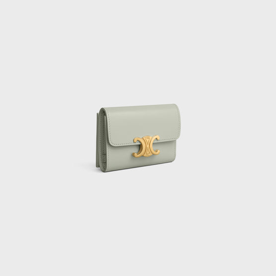 COMPACT WALLET WITH COIN IN SHINY CALFSKIN