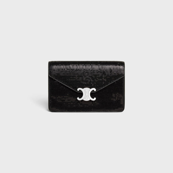WALLET ON CHAIN MARGO IN TRIOMPHE SLG SEQUINS & CALF