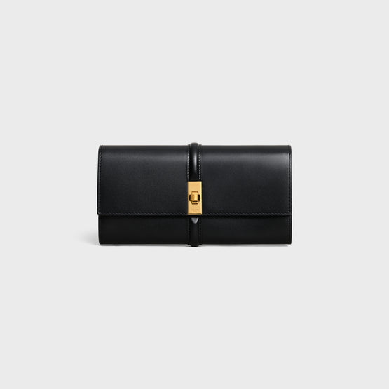 LARGE FLAP WALLET IN SATINATED CALFSKIN