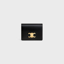 TRIOMPHE BUSINESS CARD HOLDER IN SHINY CALFSKIN