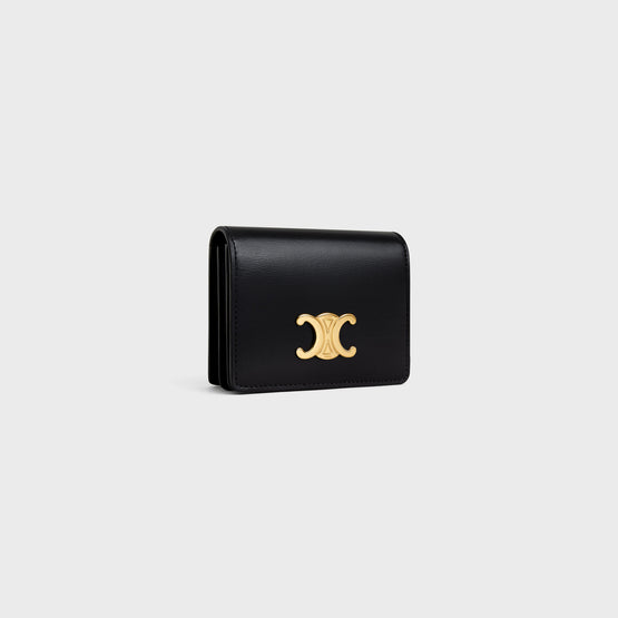 TRIOMPHE BUSINESS CARD HOLDER IN SHINY CALFSKIN