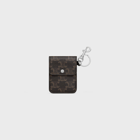 KEYRING FLAT CARD HOLDER IN TRIOMPHE CANVAS