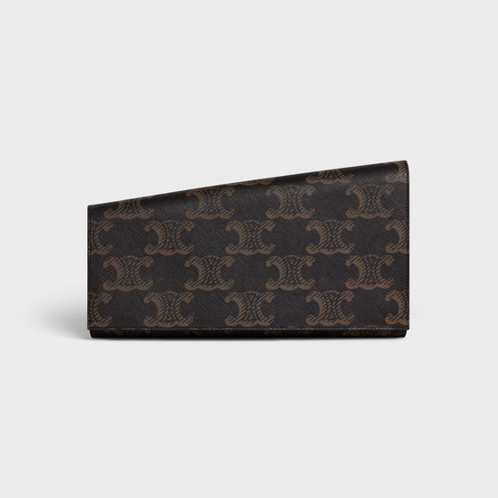 ASYMETRIC CLUTCH IN TRIOMPHE CANVAS XL & LAMB