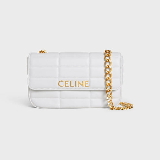 CHAIN SHOULDER BAG IN MAT.MONO.CEL.QUILTED CALF