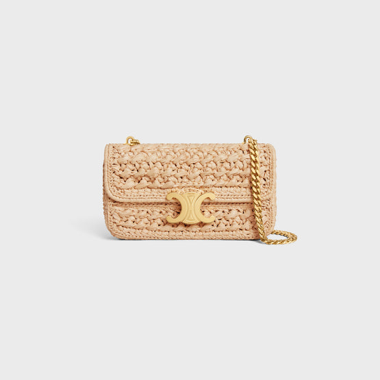 CHAIN SHOULDER CLAUDE IN RAFFIA EFFECT TEXTILE