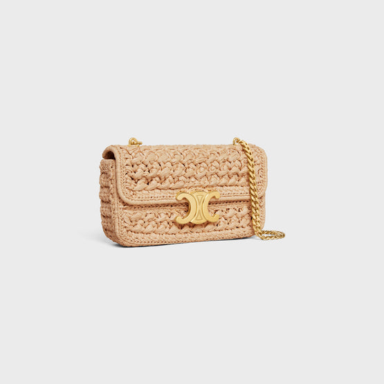 CHAIN SHOULDER CLAUDE IN RAFFIA EFFECT TEXTILE