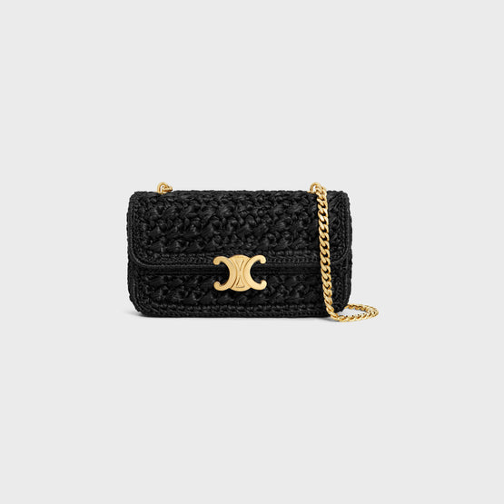 CHAIN SHOULDER CLAUDE IN RAFFIA EFFECT TEXTILE
