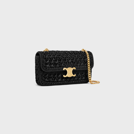 CHAIN SHOULDER CLAUDE IN RAFFIA EFFECT TEXTILE