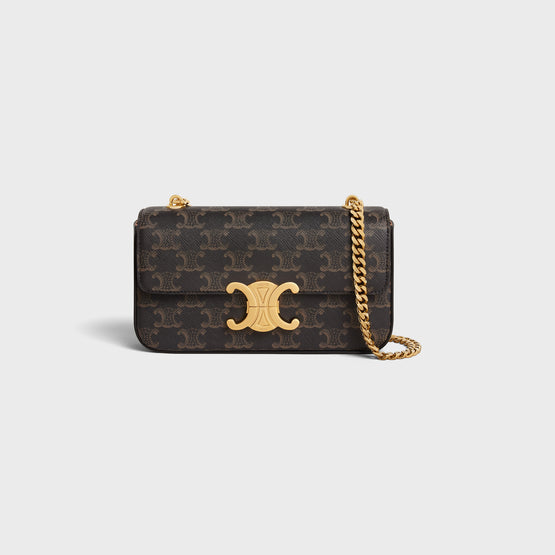 CHAIN SHOULDER CLAUDE IN TRIOMPHE CANVAS & CALFSKIN