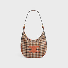 SMALL HELOISE IN CUIR TRIOMPHE TARTAN TEXTILE