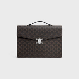 DOCUMENT HOLDER IN TRIOMPHE CANVAS & CALFSKIN