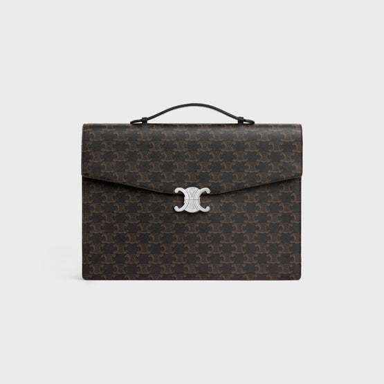 DOCUMENT HOLDER IN TRIOMPHE CANVAS & CALFSKIN