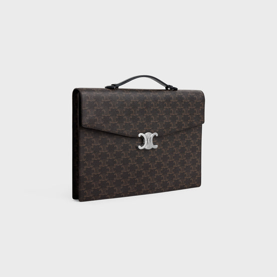 DOCUMENT HOLDER IN TRIOMPHE CANVAS & CALFSKIN