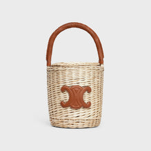 BUCKET IN CEL.CLASS.PAN.RAFFIA & CALF.