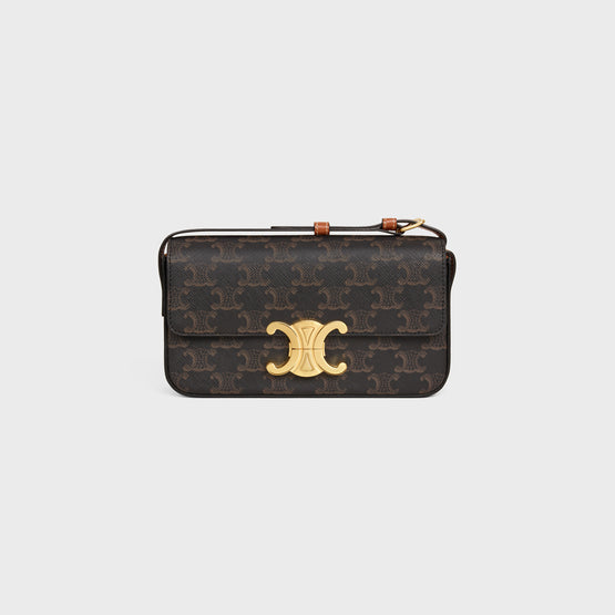 SHOULDER BAG CLAUDE IN TRIOMPHE CANVAS & NATURAL CALF
