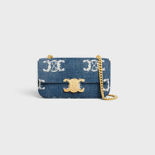 CHAIN SHOULDER CLAUDE IN TRIOMPHE DENIM W/TRIOMPHE