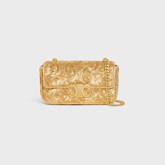 CHAIN SHOULDER CLAUDE IN TRIOMPHE QUILTED SEQUINS