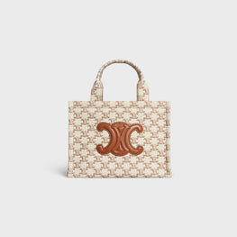 SMALL CABAS IN THAIS TEXTILE W/TRIOMPHE PRINT