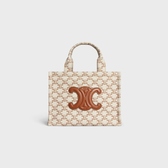 SMALL CABAS IN THAIS TEXTILE W/TRIOMPHE PRINT