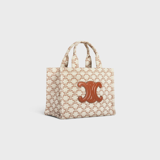 SMALL CABAS IN THAIS TEXTILE W/TRIOMPHE PRINT