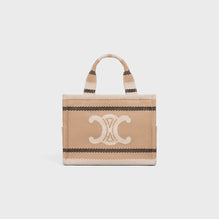SMALL CABAS IN THAIS STRIPED TEXTILE W/TRIOM