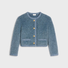 VESTE CARDIGAN CROPPED IN BRUSHED MOHAIR