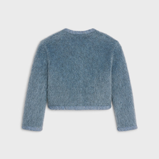 VESTE CARDIGAN CROPPED IN BRUSHED MOHAIR
