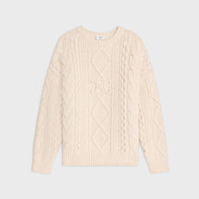 PULL COL ROND OVERSIZE IN LAINE CACHEMIRE ARAN