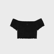 CROP TOP OFF-SHOULDER IN CRUNCHY KNIT UNIE