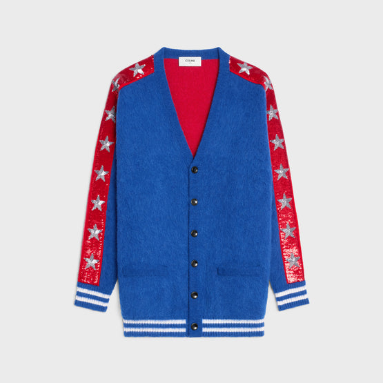 CARDIGAN LONG BRODÉ IN ALPAGA STARS