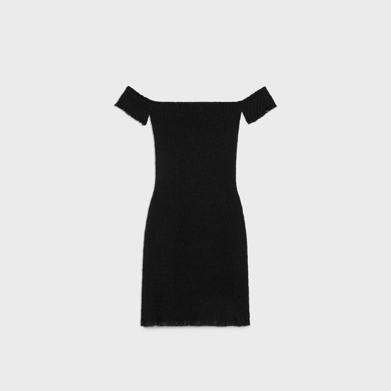 MINI ROBE OFF-SHOULDER IN CRUNCHY KNIT UNIE