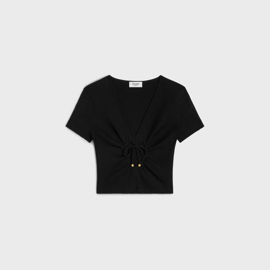 CROP TOP COEUR IN SOIE COTON UNDERPINNING