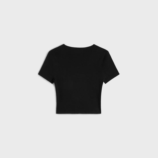 CROP TOP COEUR IN SOIE COTON UNDERPINNING