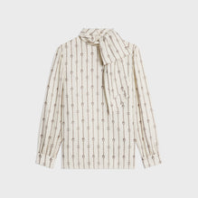 BLOUSE LAVALLIERE NŒUD COTE IN TWILL SOIE BRELOQUE HERITAGE