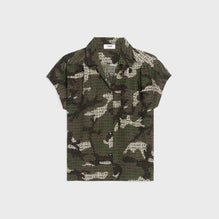 BLOUSE COL OUVERT IN CDC CAMOUFLAGE CELINE