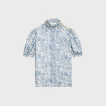 BLOUSE COL FRILL IN GEORGETTE SOIE AQUARELLE