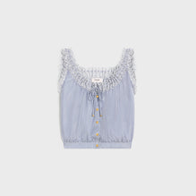 TOP FOLK BRODERIE ANGLAISE IN TWILL COTON CACHEMIRE RAYE