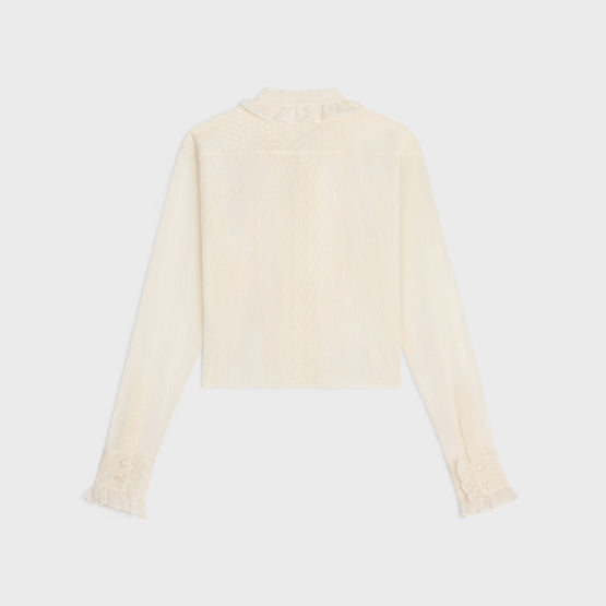 CHEMISE ROMY FRILL CROPPED IN DENTELLE LOSANGE CRAVATE