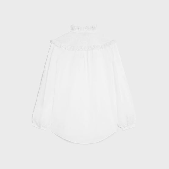 CHEMISE ROMY PLASTRON BRODE IN MOUSSELINE DE COTON
