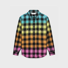 CHEMISE LOOSE TRAPPEUR IN COTON CARREAUX