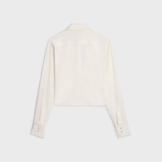CHEMISE ROMY COL POIGNET FRILL IN ACETATE SILK CREPE