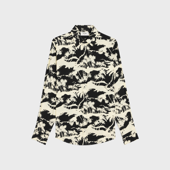 CHEMISE LOOSE IN TOILE VISCOSE PALMIERS TI