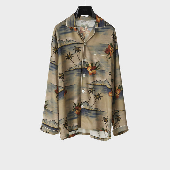 CHEMISE PYJAMA OVERSIZE IN TOILE VISCOSE VOLCAN HAWA