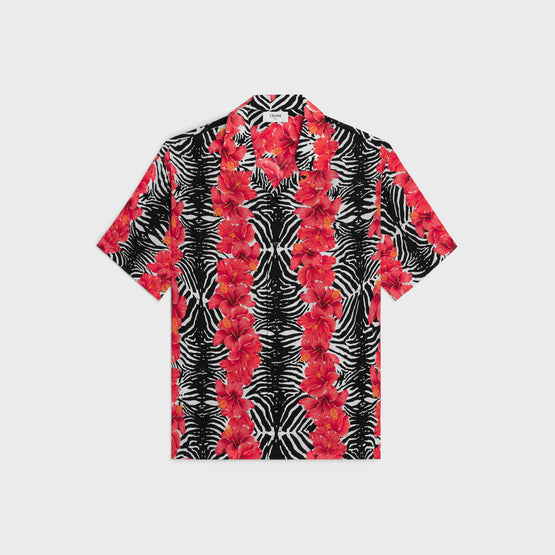 BOWLING SHIRT IN CDC  HIBISCUS ZEBRE