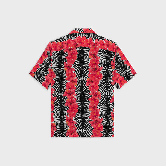 BOWLING SHIRT IN CDC  HIBISCUS ZEBRE