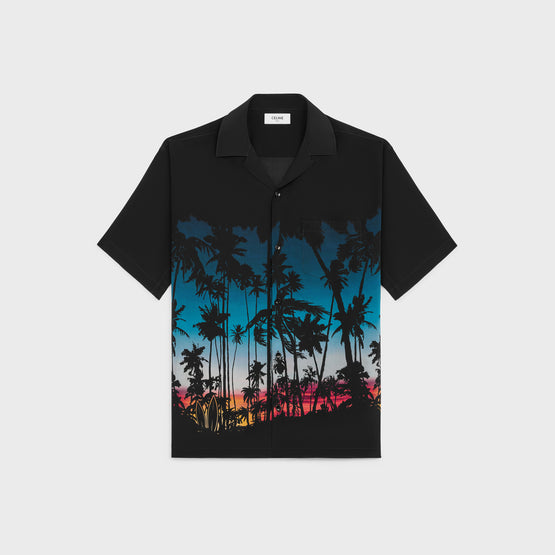 BOWLING SHIRT IN TOILE VISCOSE SUNSET TROPICAL